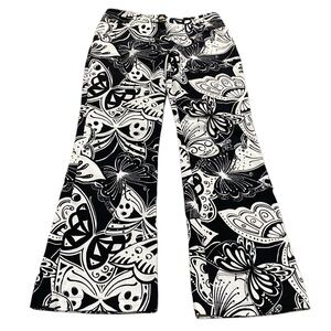 ST John Sport Marie Gray RARE Butterfly Slight Flare Pants 6